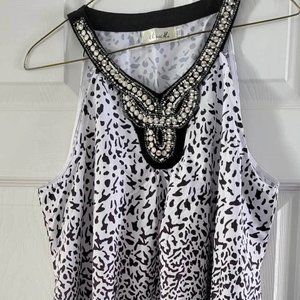 NEW - Ladies Dress Flare Top - Black & White